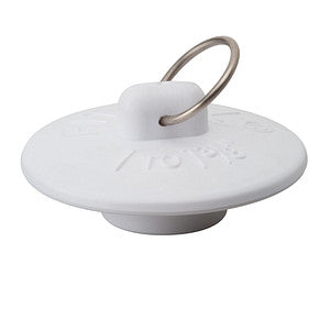 Universal Sink Stopper w/ Metal Ring, White