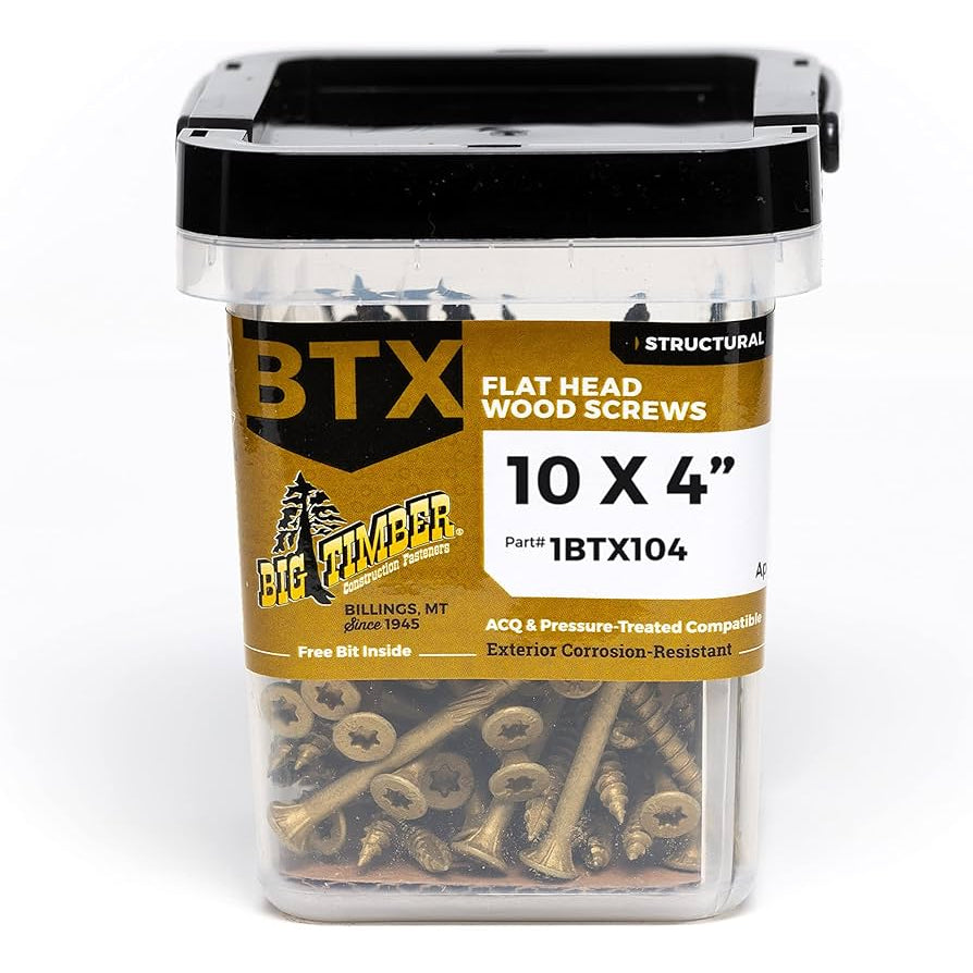 1# Bucket 10 x 4" Gold Robertson® Flat Head Screw (48/Bucket)