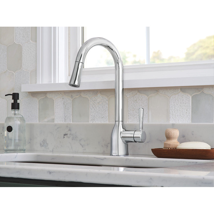 Adler One-Handle High Arc Pulldown Kitchen Faucet, Chrome