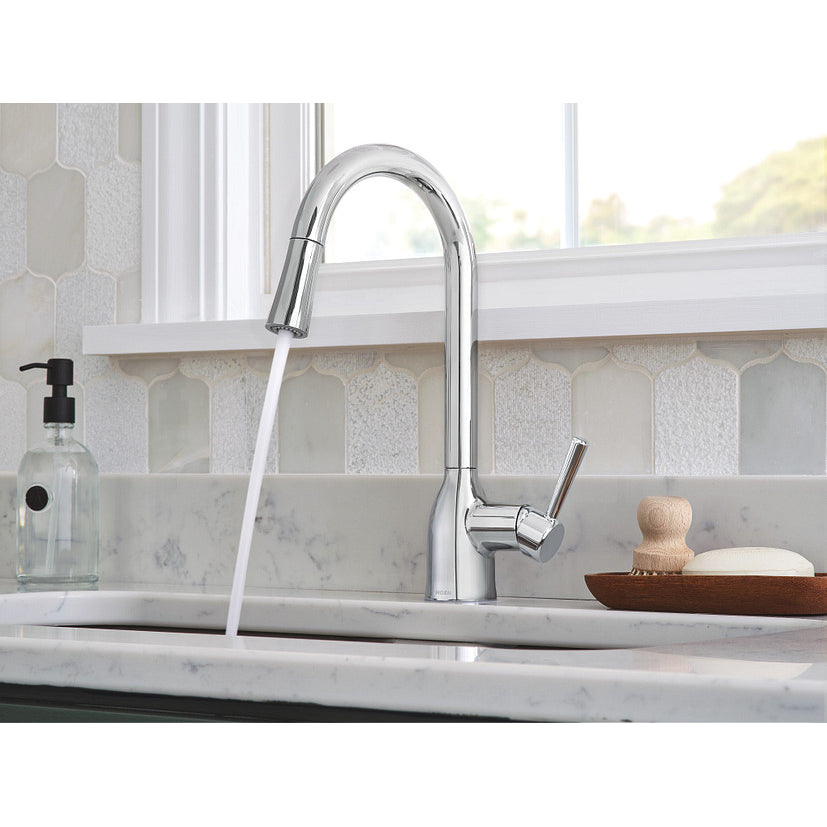 Adler One-Handle High Arc Pulldown Kitchen Faucet, Chrome