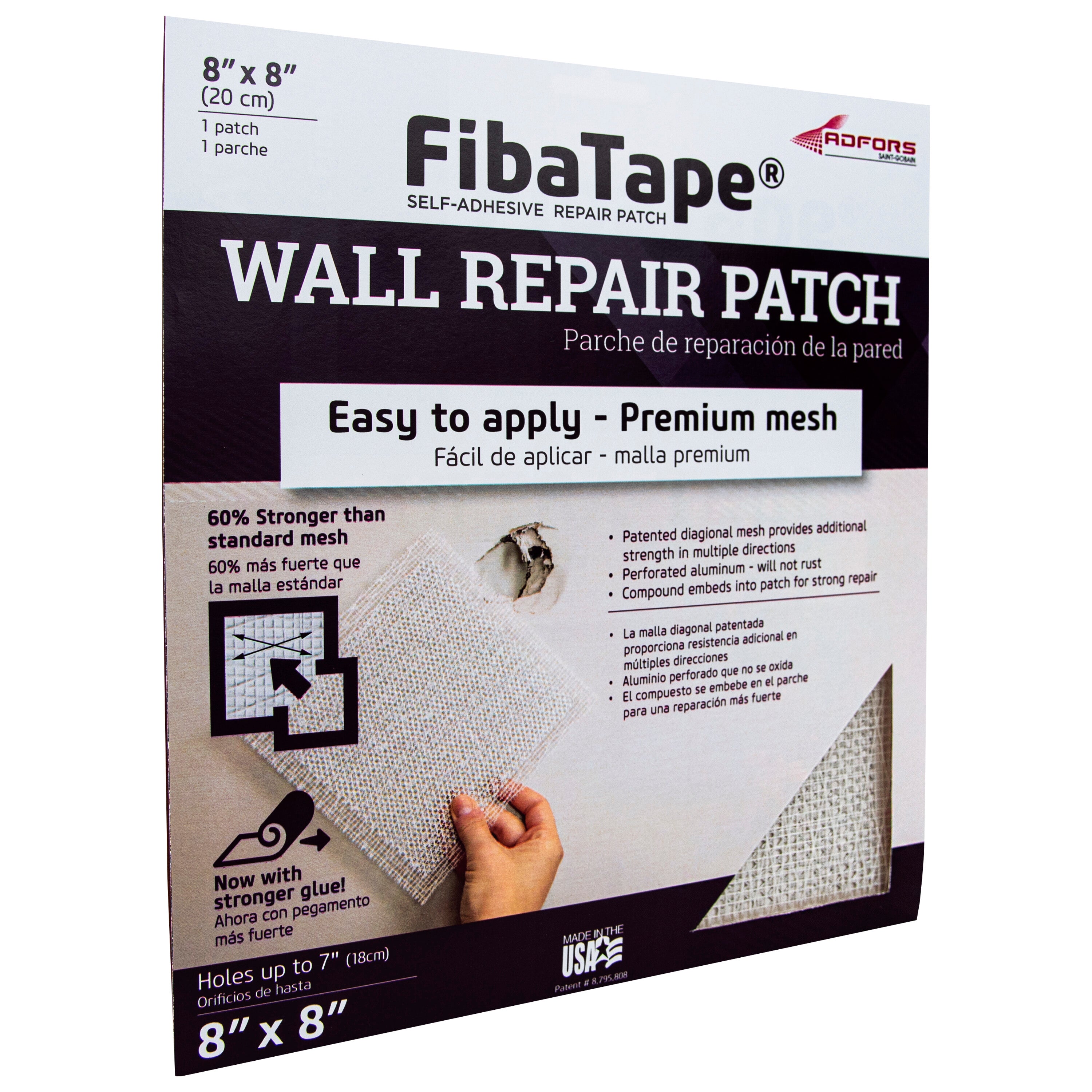 FIBATAPE® 8X8 Aluminum Wall Repair Patch (24 Pack) Saint-gobain Adfors Drywall Repair