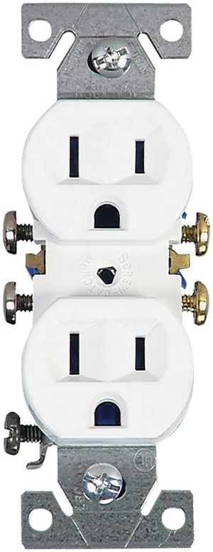 270W Standard Duplex Receptacle, White