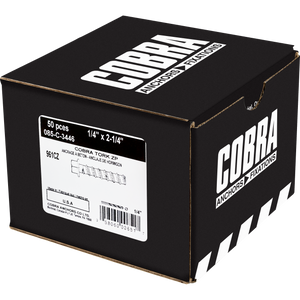COBRATORK 1/4" X 2 1/4" ZINC PLATED BOXED (X50)