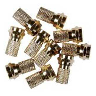 RG6 Coaxial Twist On F Connector, Brass