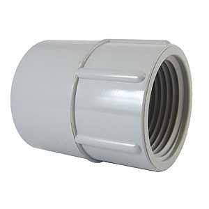 1-1/2" PVC Female Conduit Adapter, Grey