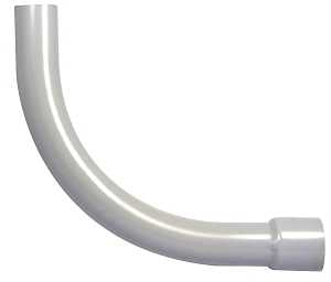 1-1/4" 90 Degree PVC Bell End Conduit Elbow, Grey