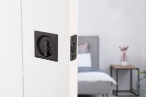 Contemporary Pocket Door Lock- Passage, Black Weiser Pocket Door Lock