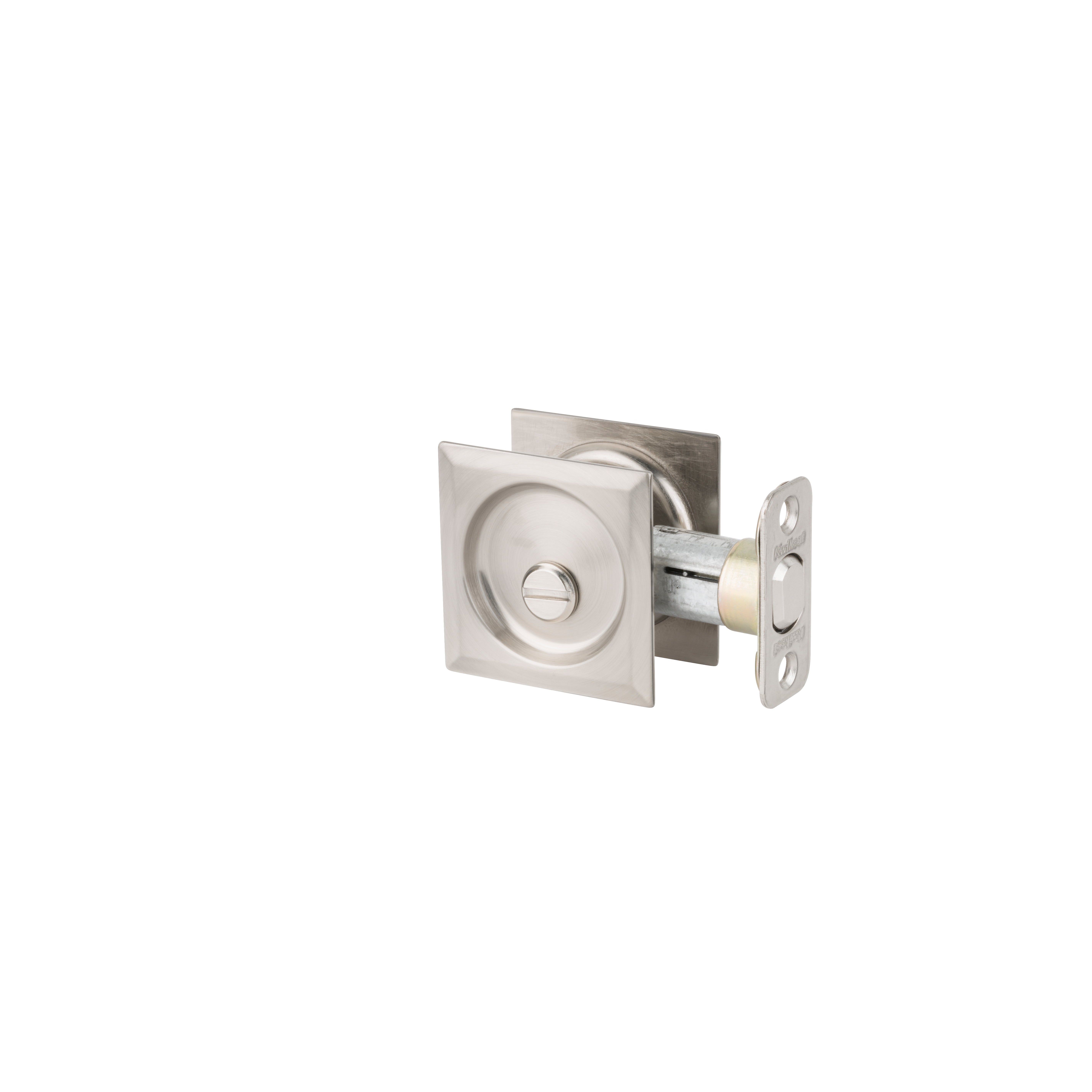 Contemporary Pocket Door Lock- Privacy, Satin Nickel Weiser Pocket Door Lock
