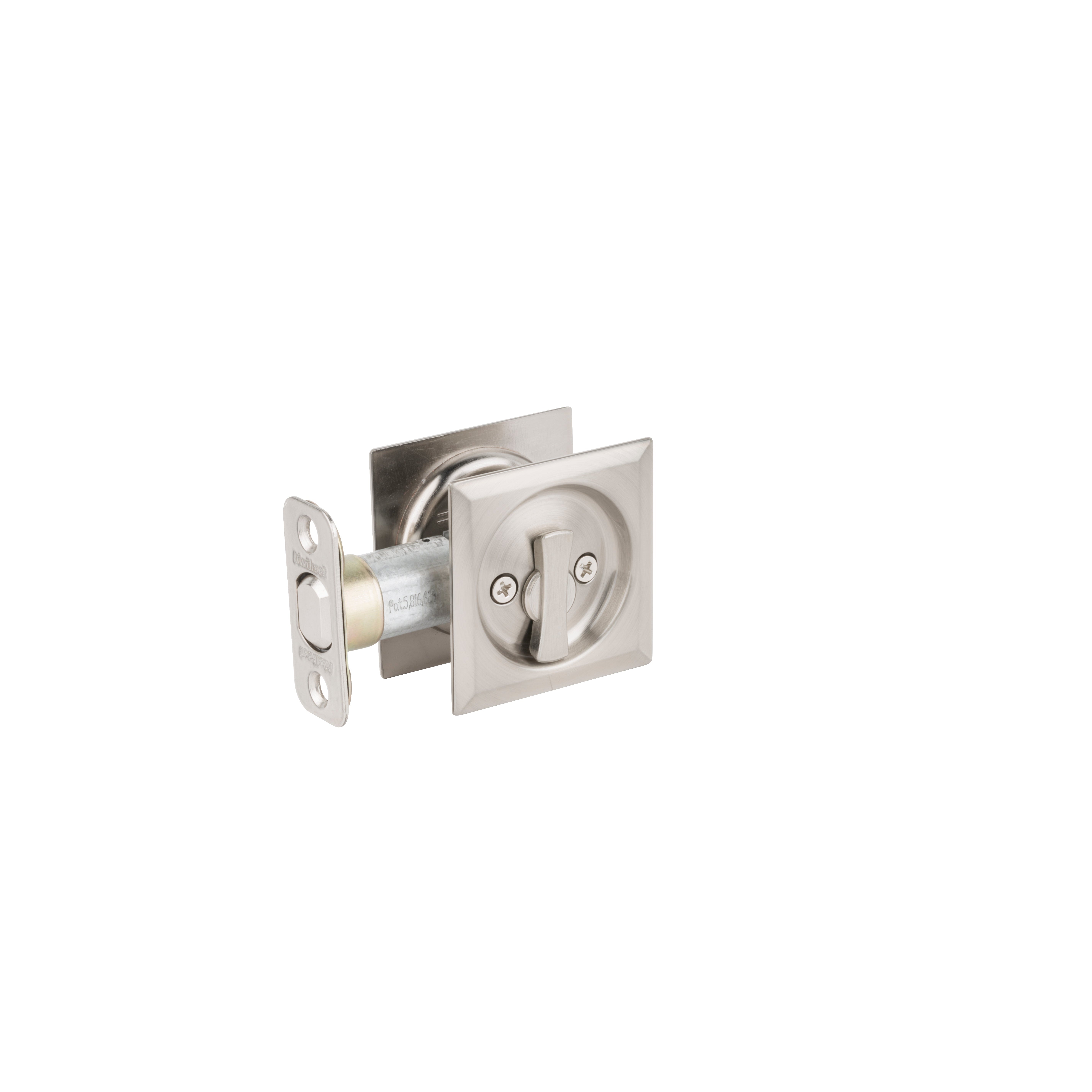 Contemporary Pocket Door Lock- Privacy, Satin Nickel Weiser Pocket Door Lock