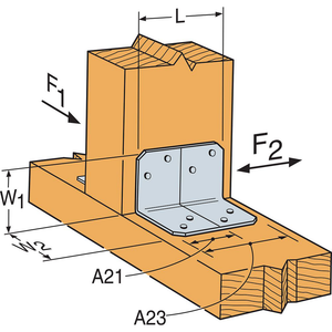 2"x1-1/2"x2-3/4" Framing Angle, ZMAX® Galvanized