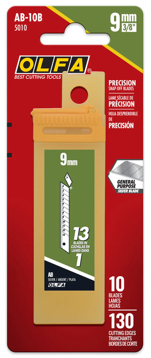 OLFA 9mm Standard Snap Off Utility Blades 10 Pack