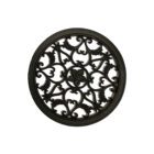 15" Round Black Cast Aluminum Fence & Gate Insert, Black