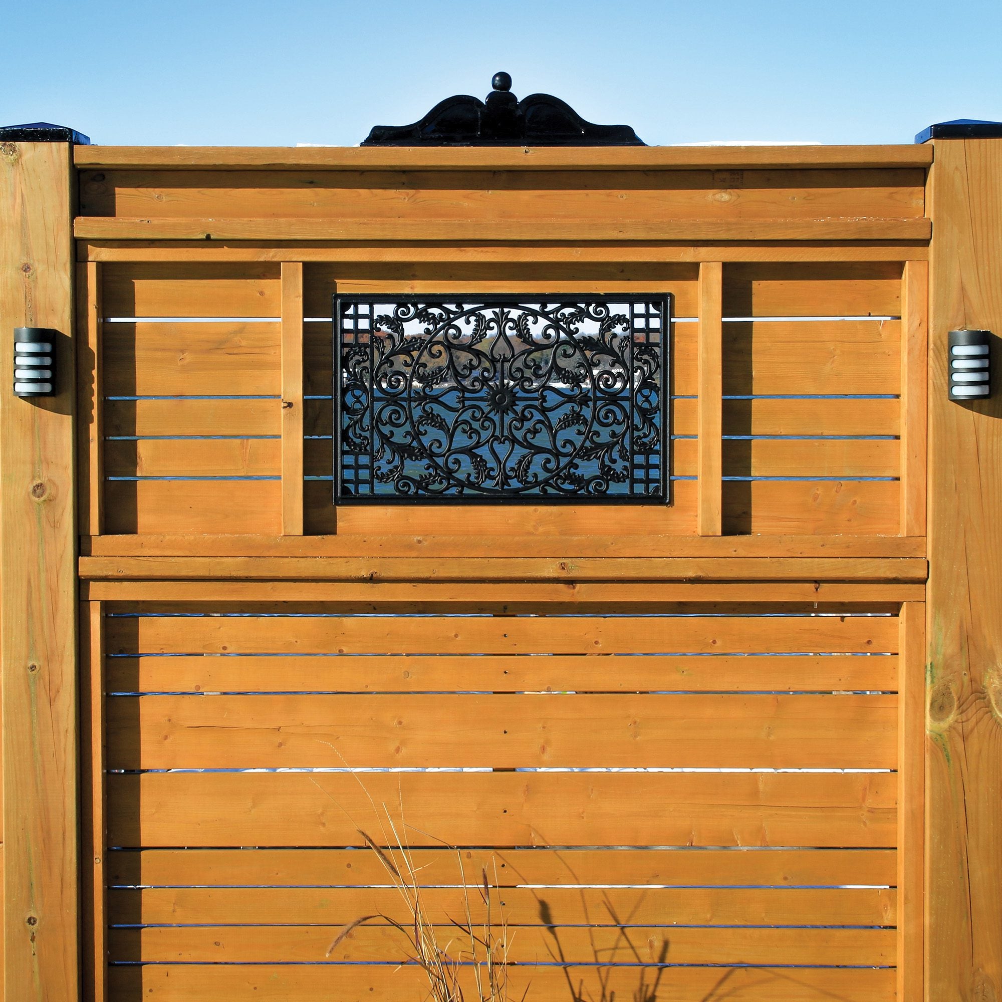 15"x24" Rectangular Black Cast Aluminum Fence & Gate Insert