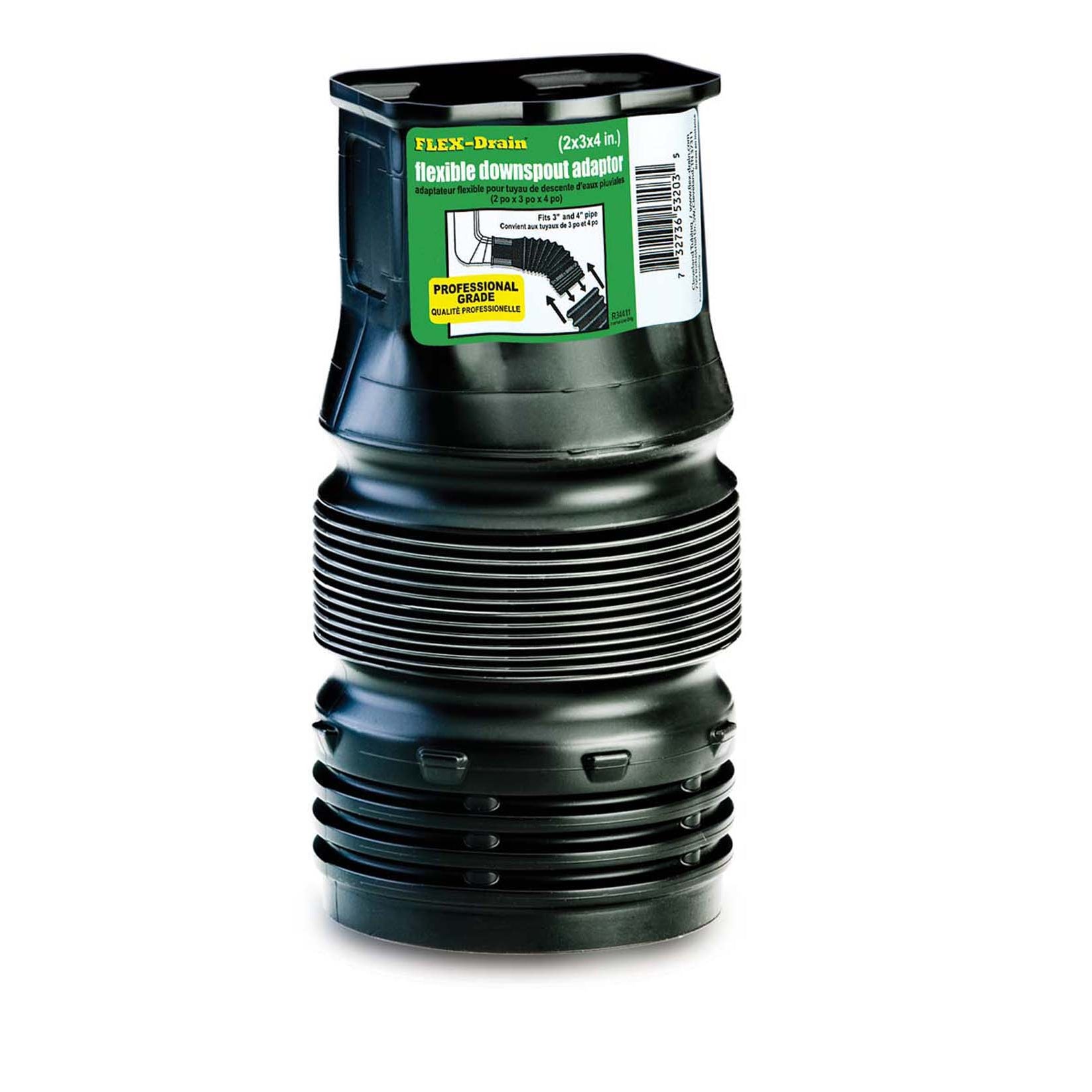 2" x 3" x 4" Flex Drain Downspout Adapter
