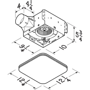 Broan® 80 CFM Bathroom Exhaust Fan w/ CLEANCOVER™ Grille, ENERGY STAR®