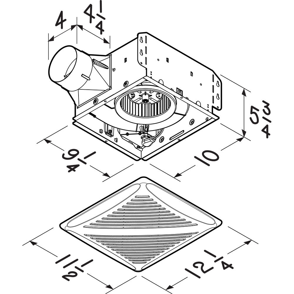 Broan® Roomside Series 80 CFM 2.0 Sones Ventilation Fan