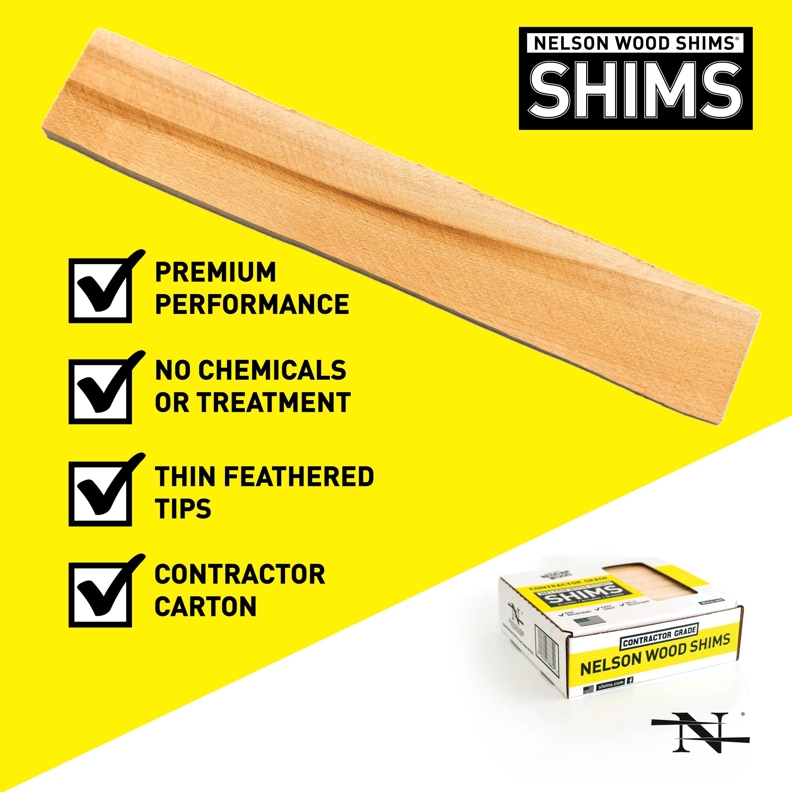 8" Wood Shims Contractor Grade (84/Pack)