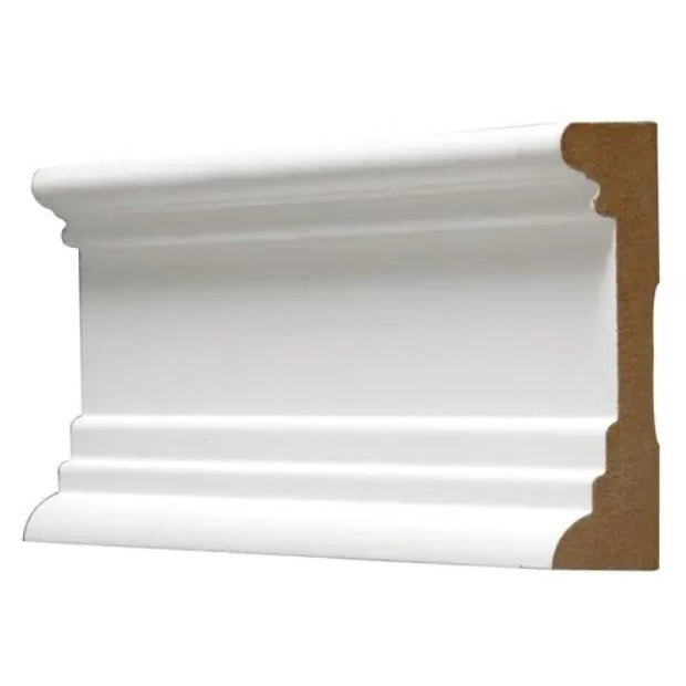 1" x 3-5/8" Medium Density Fibreboard Primed Ultra Light Architrave Moulding, by Linear Foot