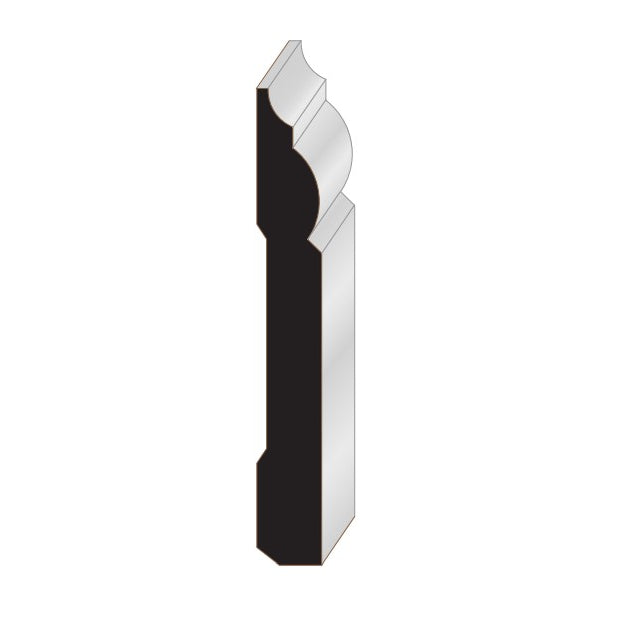 11/16”x5-1/2” Poplar Heritage Baseboard