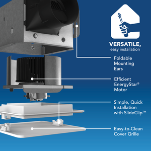Broan-NuTone® Roomside Series 80 CFM 1.5 Sones Ventilation Fan ENERGY STAR® Broan Bathroom Fan