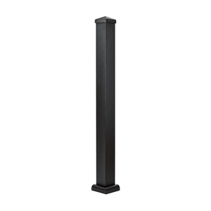 44″ High Black Aluminum Surface Mount Post