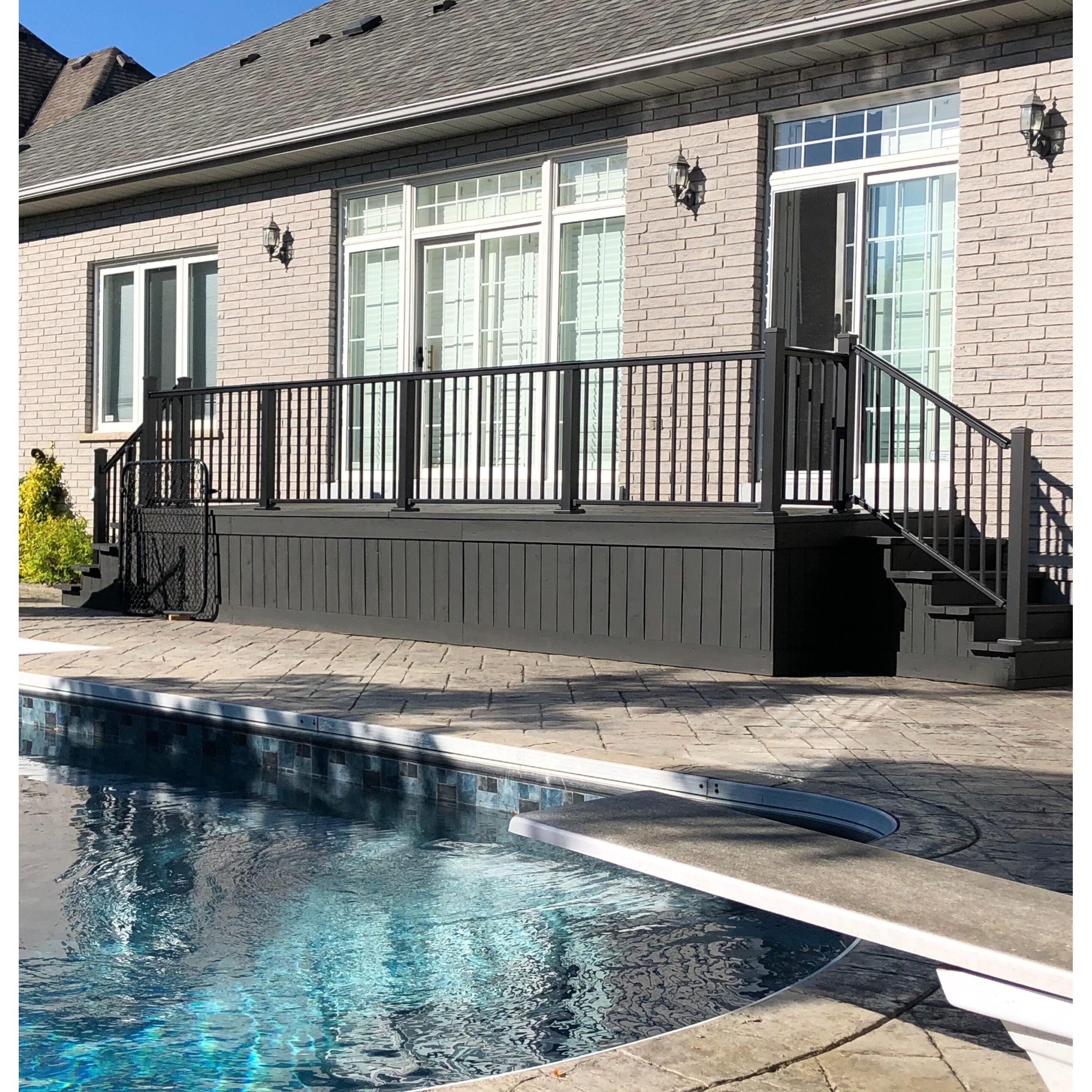 6′ Long x 42″ High Black Aluminum Deck Railing Kit