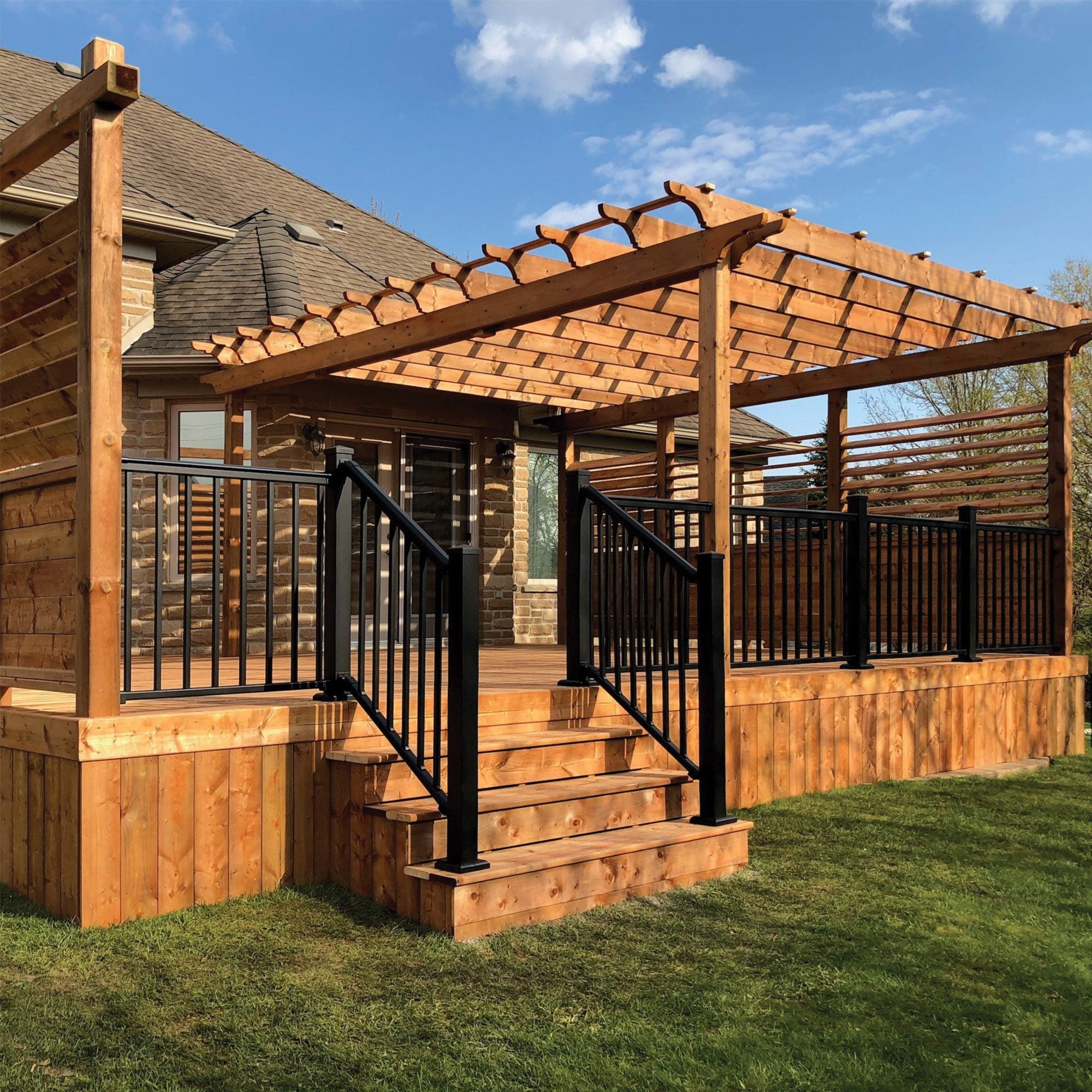 8′ Long x 42″ High Black Aluminum Deck Railing Kit