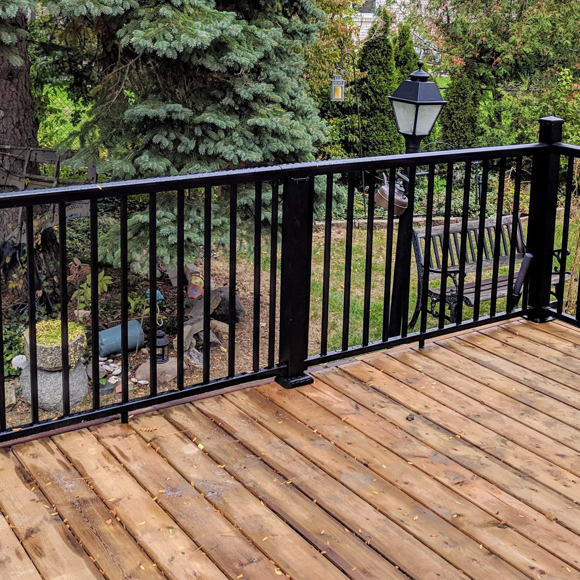 8′ Long x 42″ High Black Aluminum Deck Railing Kit