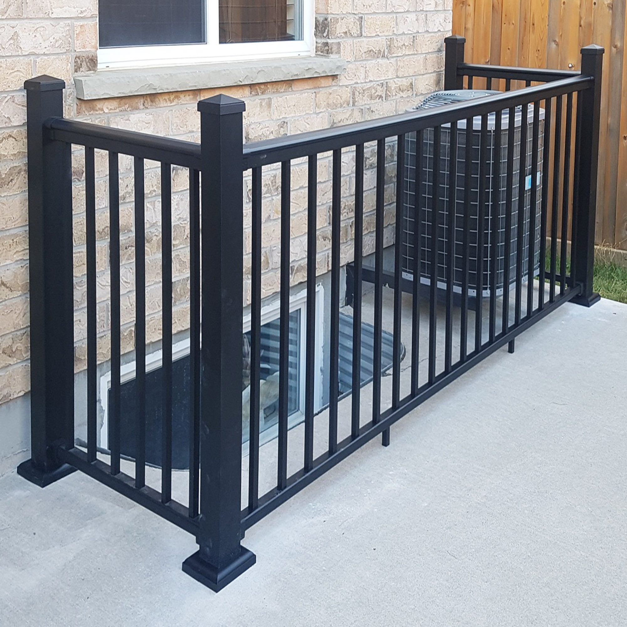8′ Long x 42″ High Black Aluminum Deck Railing Kit