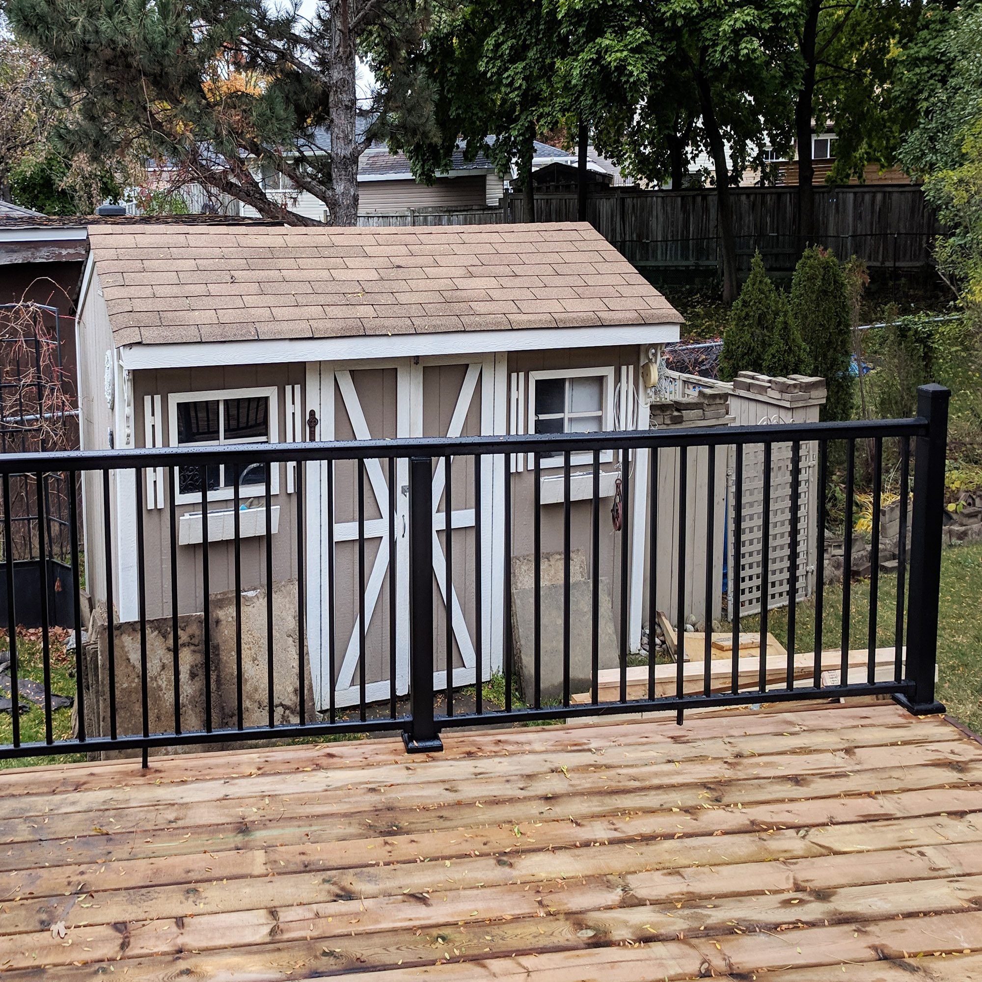 8′ Long x 42″ High Black Aluminum Deck Railing Kit