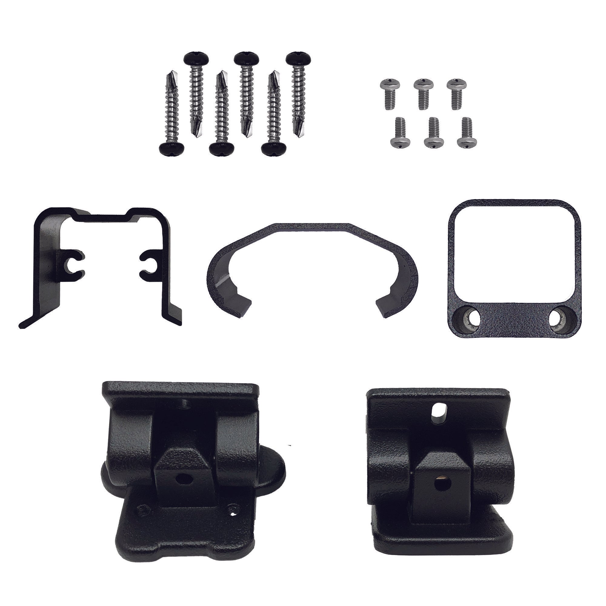 Black Universal Aluminum Rail End Swivel Bracket