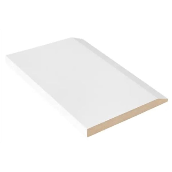 1/2"x4-3/4"x8' MDF Primed Bevel Baseboard