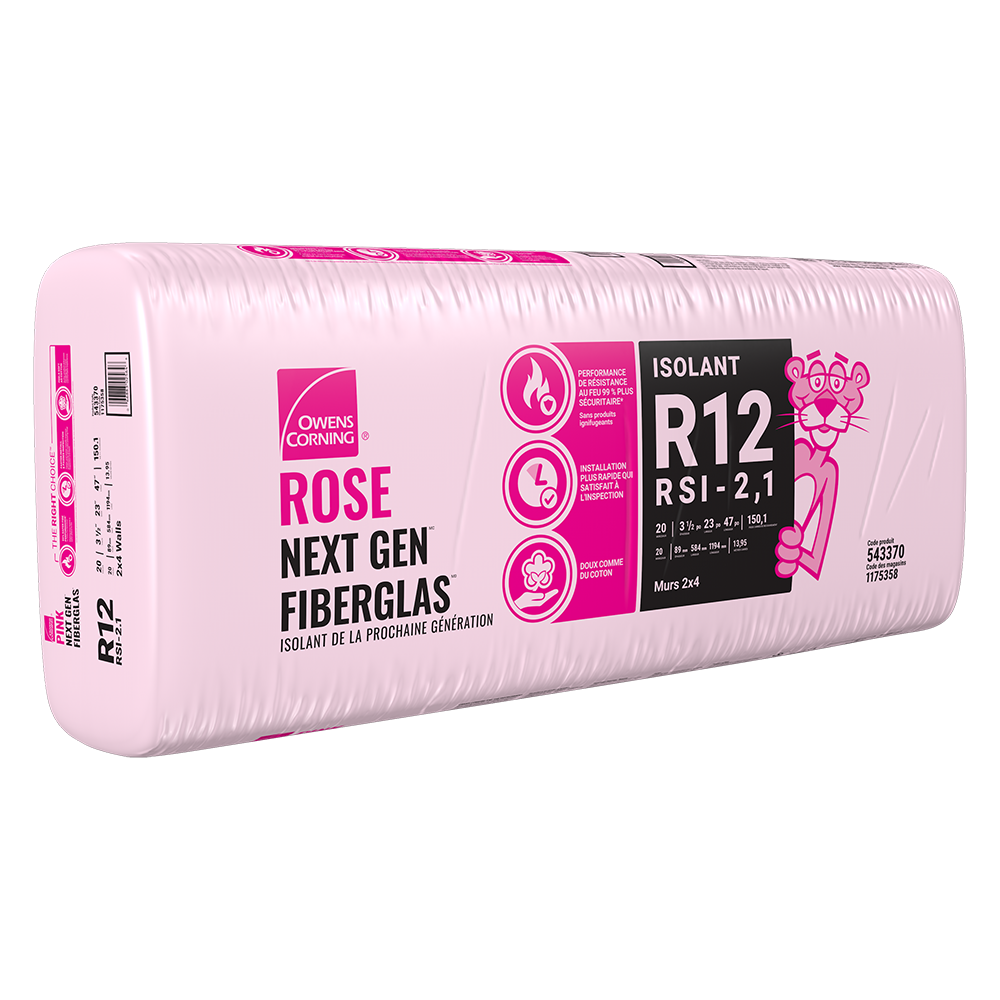 R-12 PINK NEXT GEN FIBERGLAS Insulation 23-inch x 47-inch x 3.5-inch (150.1 sq.ft.)