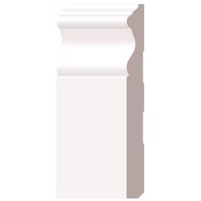 1/2"x5-1/4"x8' Primed MDF Colonial Baseboard