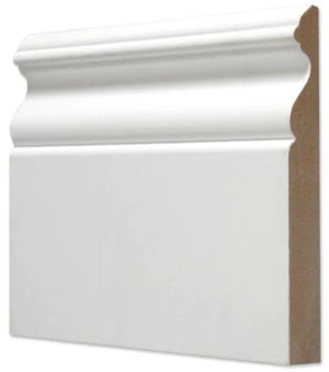 5/8"x5-9/16"x8' MDF Ultra Light Primed Colonial Baseboard