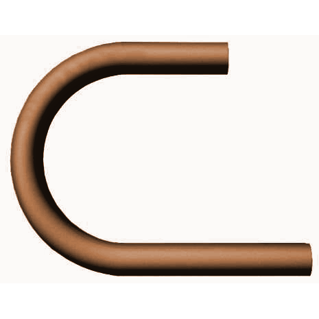 180° Century Pipe Handrail Return, Lakeside Copper