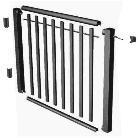 Century, SPG - 48" Picket Gate for 5/8" Pickets, Gray