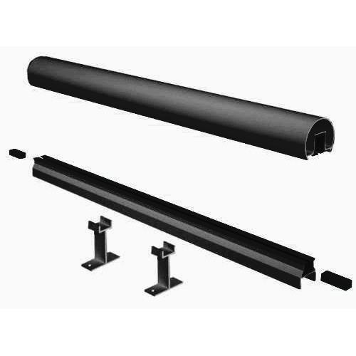 10' Century Top and Bottom Rail for 5mm Glass , Textured Black