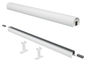10' Century Top and Bottom Rail for 5mm Glass , White