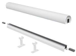 8' Century Top and Bottom Rail for 5mm Glass , White