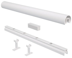 10' Century Top & Bottom Rail for 5/8" Stair Picket, White