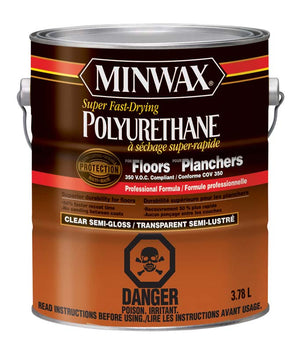 Minwax® Fast-Drying Polyurethane, Semi-Gloss, Clear, 3.78 L