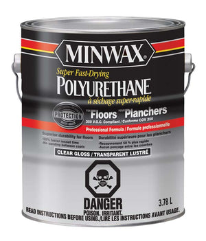 Minwax® Fast-Drying Polyurethane, Gloss, Clear, 3.78 L