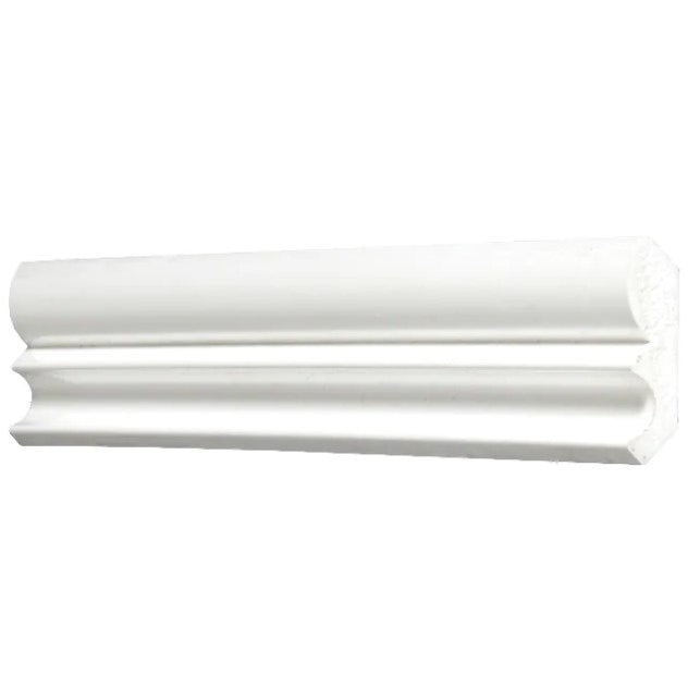 7/16"x1-5/8"x8' White PVC Crown