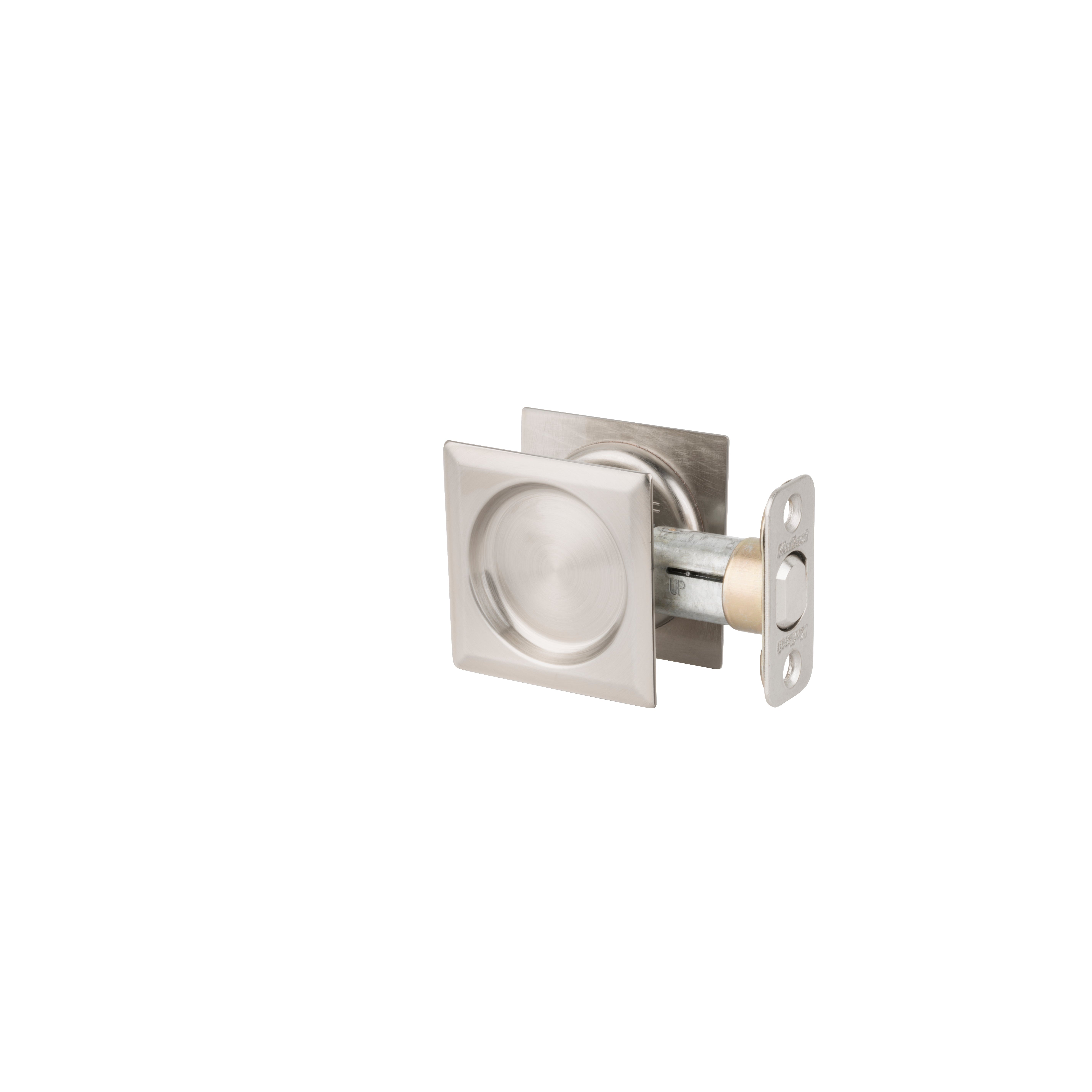 Contemporary Pocket Door Lock- Passage, Satin Nickel Weiser Pocket Door Lock