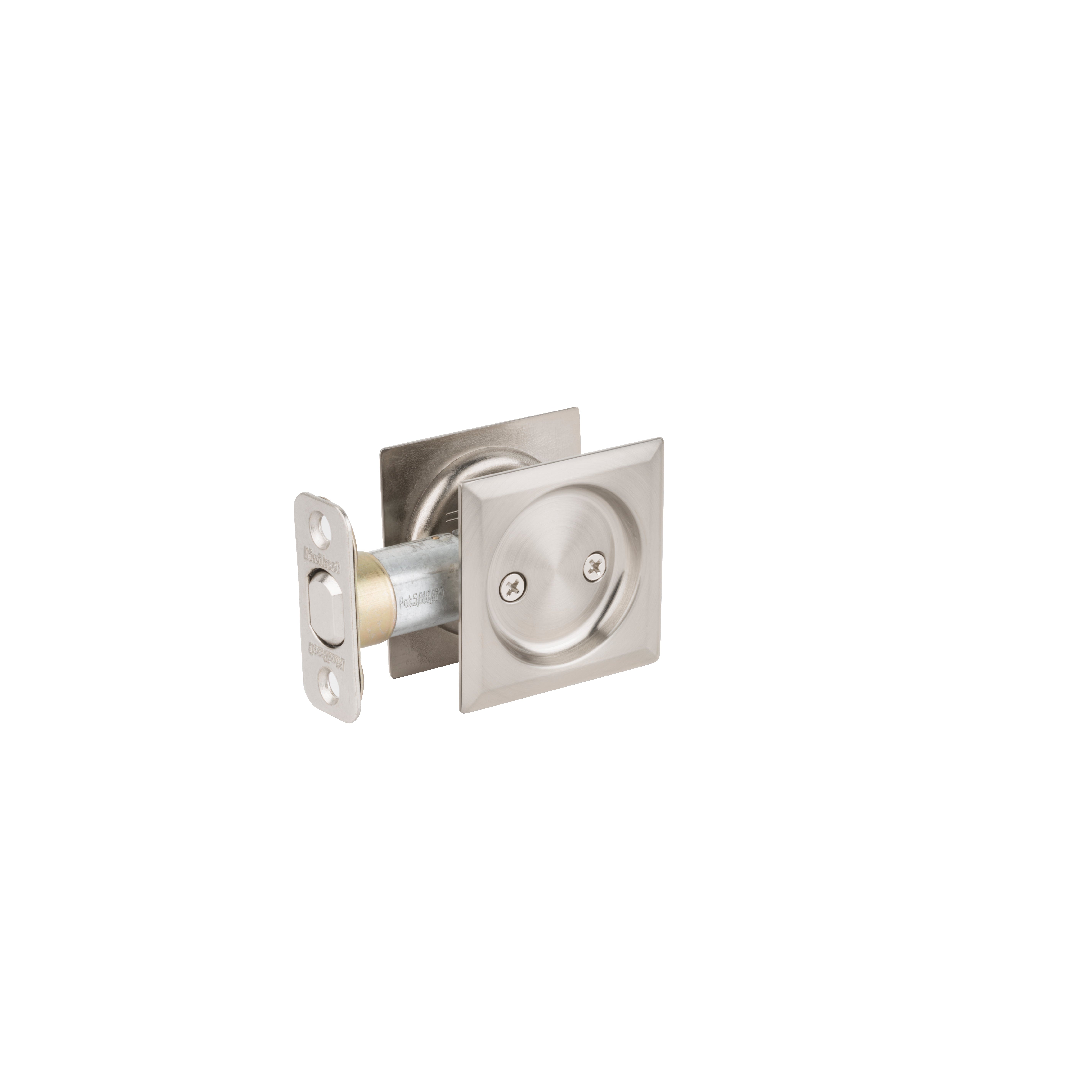 Contemporary Pocket Door Lock- Passage, Satin Nickel Weiser Pocket Door Lock