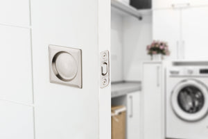 Contemporary Pocket Door Lock- Passage, Satin Nickel Weiser Pocket Door Lock