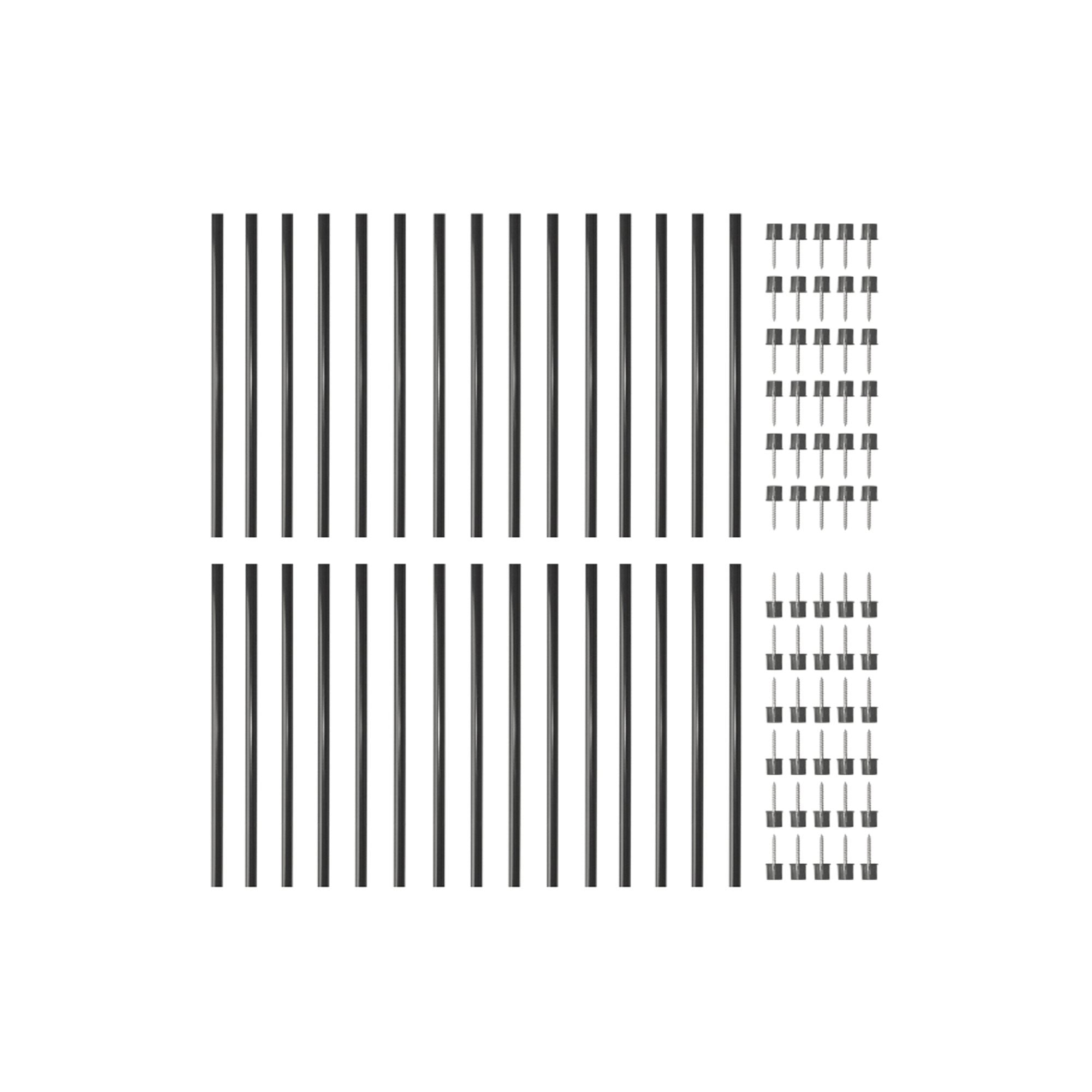 3/4"x32" Round Galvanized Steel Balusters Contractor Value Pack, Black (30 Pack)