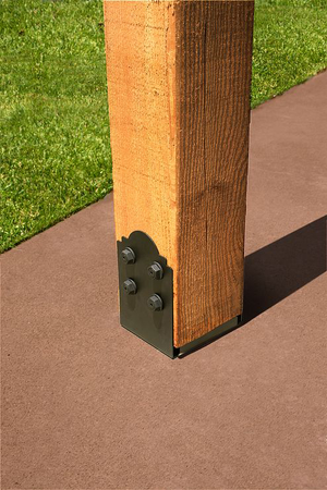 Outdoor Accents® Post Base for 8x8 Rough, ZMAX® Black Powder-Coated