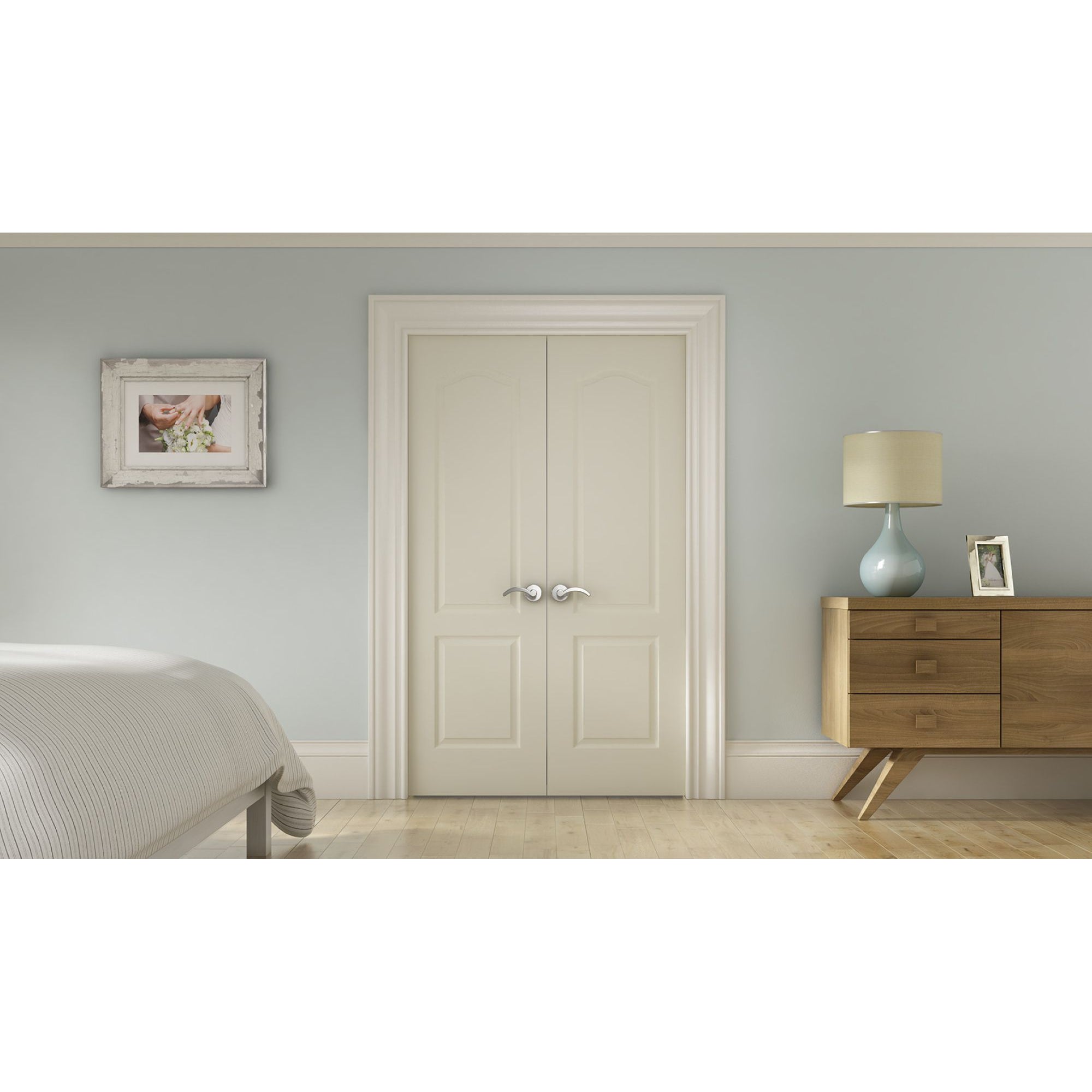 30"X80"X1-3/8" Camden 2-Panel Arched Textured Solid Core